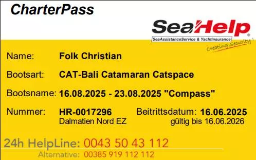 SeaHelp Membercard